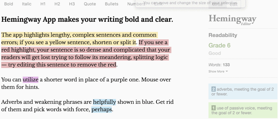Parallel Structure Checker N3. Hemingway Editor