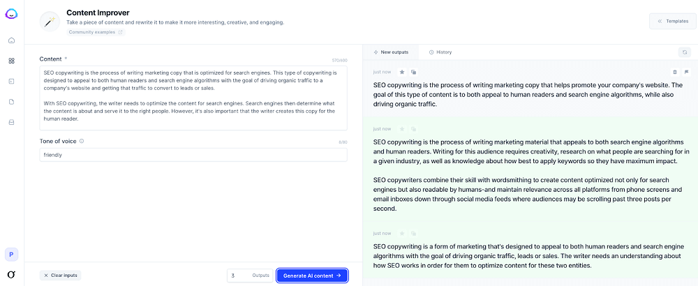Jasper AI content improver